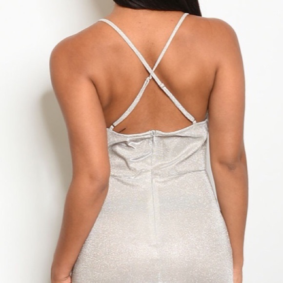✨HOST PICK ✨SHIMMERING SILVER GLAM COCKTAILS DRESS-SLIP-NEW-TUNIC-TANK‎ - Picture 4 of 7